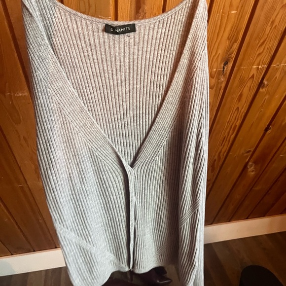 Dynamite Ribbed Gray Cardigan - Picture 2 of 2